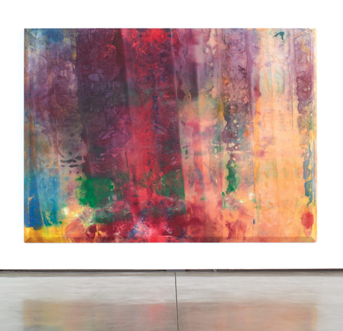 “Rose Rising,” 1968, Sam Gilliam, acrylic on canvas, 97″ x 132″ x 37⁄8″ Photo: courtesy David Kordansky Gallery