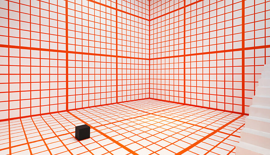 "Orange Grid," 2013, Channa Horwitz